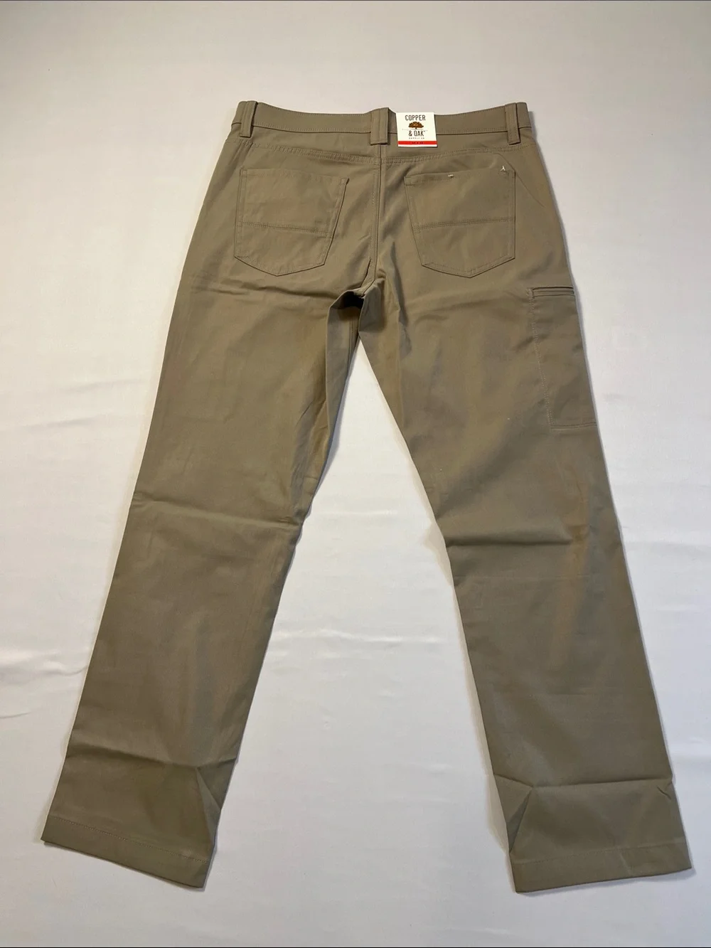 NWT Men's Copper&Oak Khaki Utility Chino Pants - Durable Tan Size 34x32